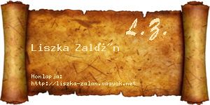 Liszka Zalán névjegykártya