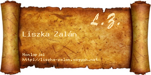 Liszka Zalán névjegykártya